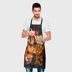 Фартук кулинарный Fire Goku, цвет: 3D-принт — фото 2