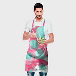 Фартук кулинарный Watercolor: Pink & Turquoise, цвет: 3D-принт — фото 2