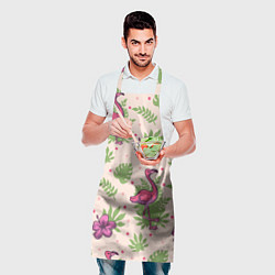 Фартук кулинарный Цветочные фламинго, цвет: 3D-принт — фото 2