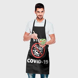 Фартук кулинарный STOP COVID-19, цвет: 3D-принт — фото 2