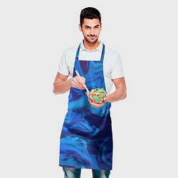 Фартук кулинарный Абстракция синяя с голубым, цвет: 3D-принт — фото 2