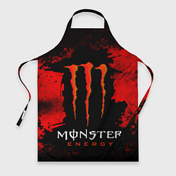 Фартук кулинарный Red grunge monster energy, цвет: 3D-принт