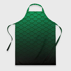 Фартук кулинарный Узор зеленая чешуя дракон, цвет: 3D-принт