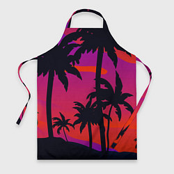 Фартук кулинарный Тропический пляж, цвет: 3D-принт