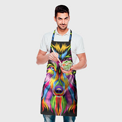 Фартук кулинарный Neon wolf, цвет: 3D-принт — фото 2