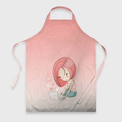 Фартук Влюбленная девушка ноутбук