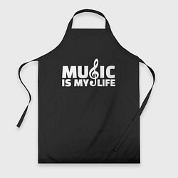 Фартук кулинарный Music is My Life, цвет: 3D-принт