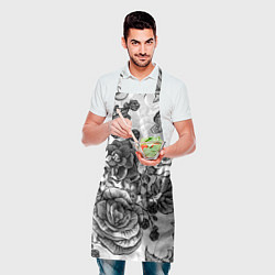 Фартук кулинарный РОЗЫ ROSES БАБОЧКИ, цвет: 3D-принт — фото 2