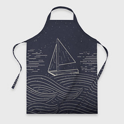 Фартук кулинарный Одинокий корабль в море, цвет: 3D-принт