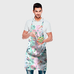 Фартук кулинарный Сладости и бабочки Акварель, цвет: 3D-принт — фото 2