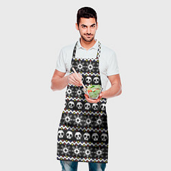 Фартук кулинарный Свитер с черепами, цвет: 3D-принт — фото 2