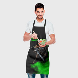 Фартук кулинарный Атака титанов ядовитый зеленый дым Леви Аккерман, цвет: 3D-принт — фото 2