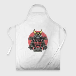 Фартук кулинарный Красный Шлем Самурая, цвет: 3D-принт