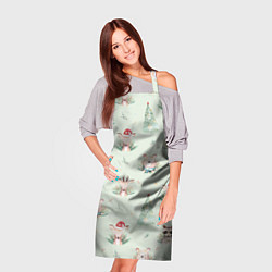 Фартук кулинарный Олени, медведи и еноты, цвет: 3D-принт — фото 2