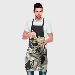 Фартук кулинарный Человек-бензопила и Демон-акула, цвет: 3D-принт — фото 2