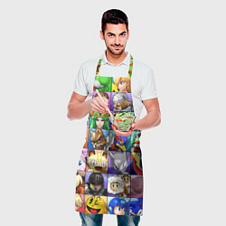 Фартук кулинарный SUPER SMASH ALL HEROES СУПЕР СМАШ БРОС, цвет: 3D-принт — фото 2