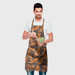 Фартук кулинарный Тигровые потягушки кофе паттерн, цвет: 3D-принт — фото 2
