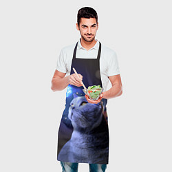 Фартук кулинарный КОТ И ГОЛУБАЯ БАБОЧКА, цвет: 3D-принт — фото 2