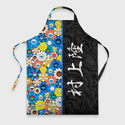 Фартук кулинарный Такаси Мураками Иероглифами, цвет: 3D-принт