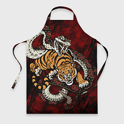 Фартук кулинарный Тигр со Змеёй 2022, цвет: 3D-принт