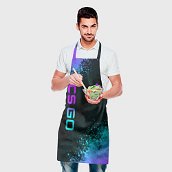 Фартук кулинарный CS GO NEON SYMBOL STYLE SKIN КС ГО НЕОН, цвет: 3D-принт — фото 2