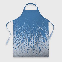 Фартук кулинарный Коллекция Rays Лучи Голубой и серый Абстракция 650, цвет: 3D-принт