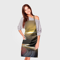 Фартук кулинарный Ночная трасса, Мерседес, цвет: 3D-принт — фото 2