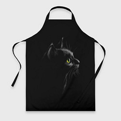 Фартук кулинарный Черный кот на черном фоне, цвет: 3D-принт