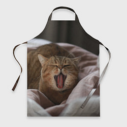 Фартук кулинарный Зевающий кот на кровати, цвет: 3D-принт