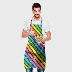 Фартук кулинарный Радужные полосы микс, цвет: 3D-принт — фото 2