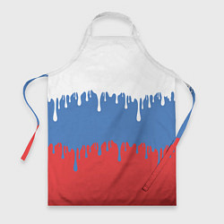 Фартук кулинарный Флаг России потёки, цвет: 3D-принт