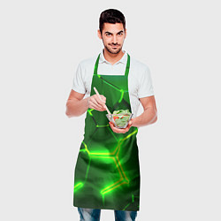 Фартук кулинарный 3D ПЛИТЫ НЕОН NEON GREEN HEXAGON РАЗЛОМ, цвет: 3D-принт — фото 2