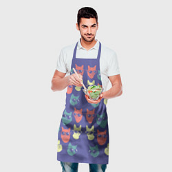 Фартук кулинарный Кот в очках орнамент, цвет: 3D-принт — фото 2