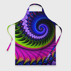Фартук кулинарный Разноцветная неоновая спираль Абстракция Multicolo, цвет: 3D-принт