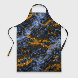 Фартук кулинарный Оранжево-Синяя Вулканическая Лава, цвет: 3D-принт