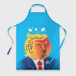Фартук кулинарный Дональд Трамп и Твиттер, цвет: 3D-принт
