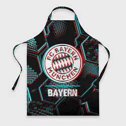 Фартук кулинарный Bayern FC в стиле Glitch на темном фоне, цвет: 3D-принт