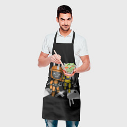 Фартук кулинарный 3д роботы с подписью, цвет: 3D-принт — фото 2
