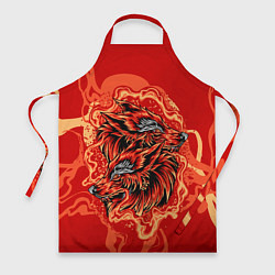 Фартук кулинарный Огненные лисы, цвет: 3D-принт