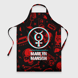 Фартук кулинарный Marilyn Manson Rock Glitch, цвет: 3D-принт