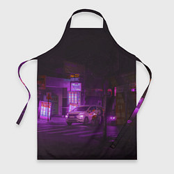 Фартук кулинарный Неоновый ночной переход - Фиолетовый, цвет: 3D-принт