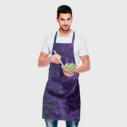 Фартук кулинарный Marble texture purple green color, цвет: 3D-принт — фото 2