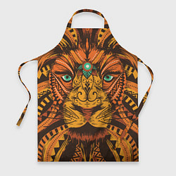 Фартук кулинарный Африканский Лев Морда Льва с узорами Мандала, цвет: 3D-принт