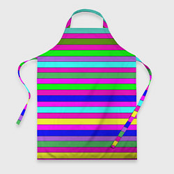 Фартук кулинарный Multicolored neon bright stripes, цвет: 3D-принт