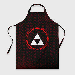 Фартук кулинарный Символ Zelda и краска вокруг на темном фоне, цвет: 3D-принт