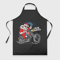 Фартук кулинарный Santa on a bike, цвет: 3D-принт