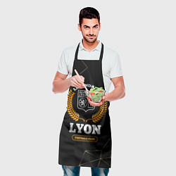 Фартук кулинарный Лого Lyon и надпись legendary football club на тем, цвет: 3D-принт — фото 2