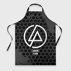 Фартук кулинарный Linkin Park glitch на темном фоне, цвет: 3D-принт