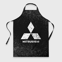 Фартук кулинарный Mitsubishi с потертостями на темном фоне, цвет: 3D-принт