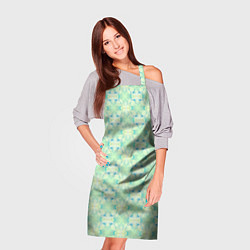 Фартук кулинарный Нежно-салатовый абстрактный паттерн, цвет: 3D-принт — фото 2